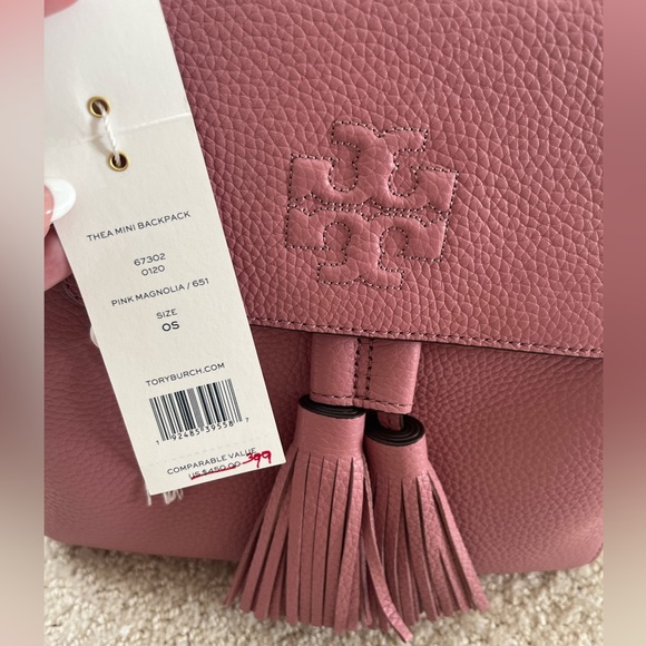 Tory Burch Thea Mini Backpack in Pink Magnolia - NWT - Picture 7 of 8